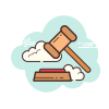 Gavel Icon Court gavel icon representing legal and judicial process for process serving